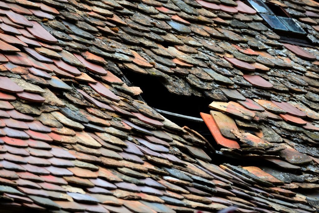 Damaged roof